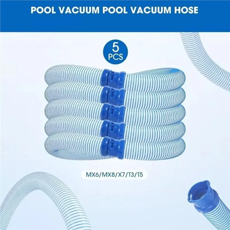 Swimming Pool Cleaner Accessories 5Pcs Lock Hose Kit PE Pool Pump Hose Cleaning Pipe For Zodiac Mx6 Mx8