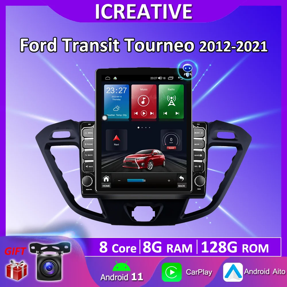 

4G LTE Android 10 Carplay For Ford Transit Tourneo Custom 2012-2021 9.7" Tesla Screen Vertical Style GPS Multimedia Player