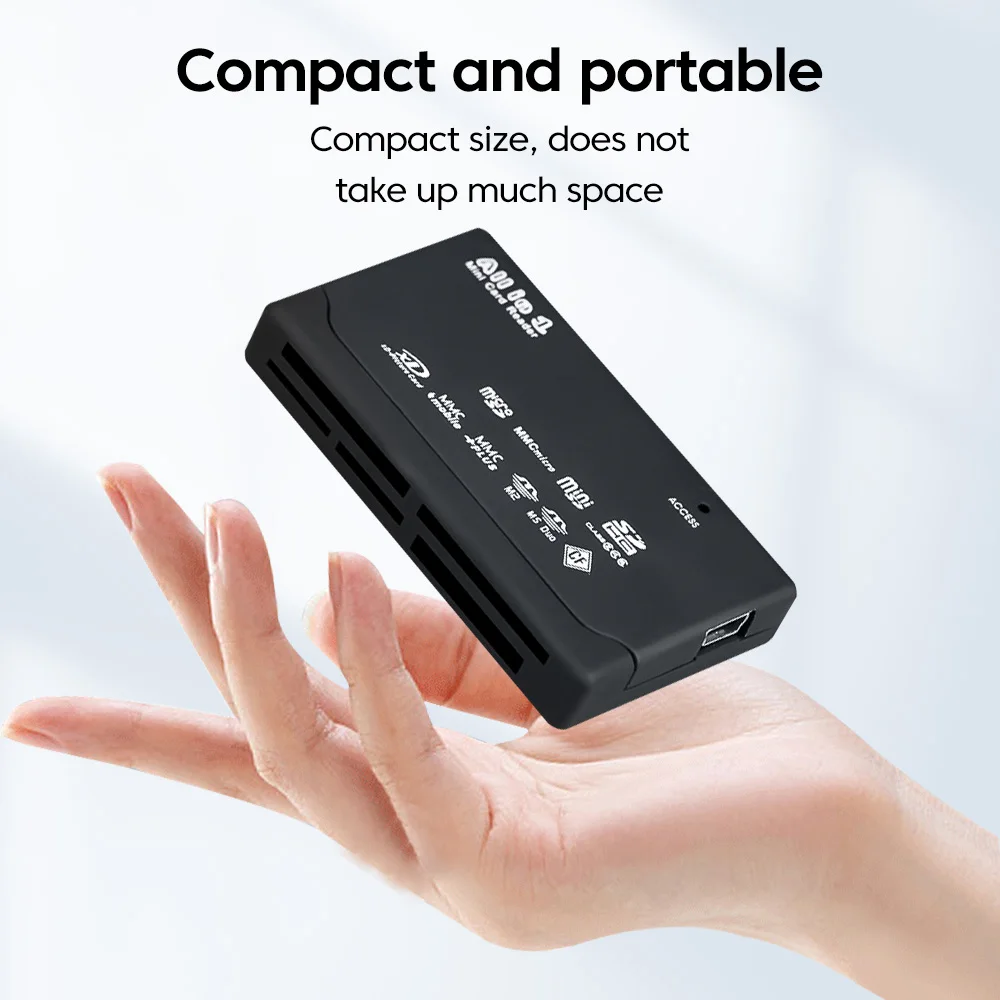Leitor de cartão de memória USB 2.0 multifuncional tudo em um leitor de cartão Mini SD TF CF M2 XD MS Carder Reader
