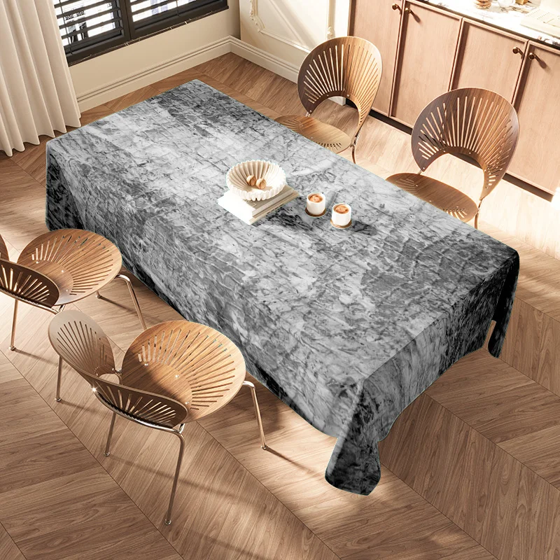 Modern Black Marble Print Tablecloth Home Decor Simple Dining Room Decoration Supplies New Arrival! (Size140*230cm)