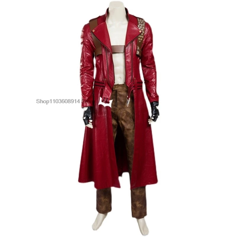 Dante Cosplay Fantasia Game DMC 5 Disguise Costume Long Coat Pants Wigs Adult Men Fantasy Male Halloween Carnival Party Clothes