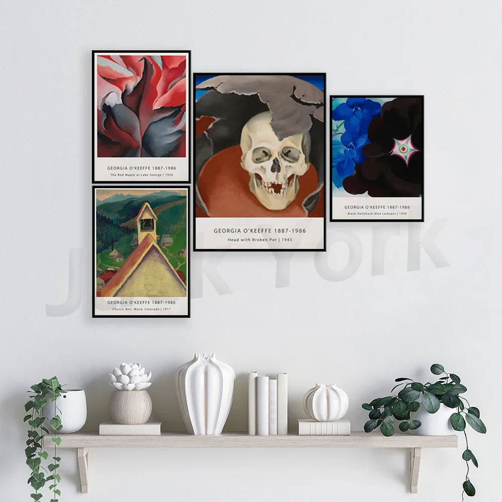 Georgia O'Keeffe - Ram's Head, Blue Morning Glory - Georgia O'Keeffe Exhibition Poster - Art Print - Vintage Wall Art Prints -