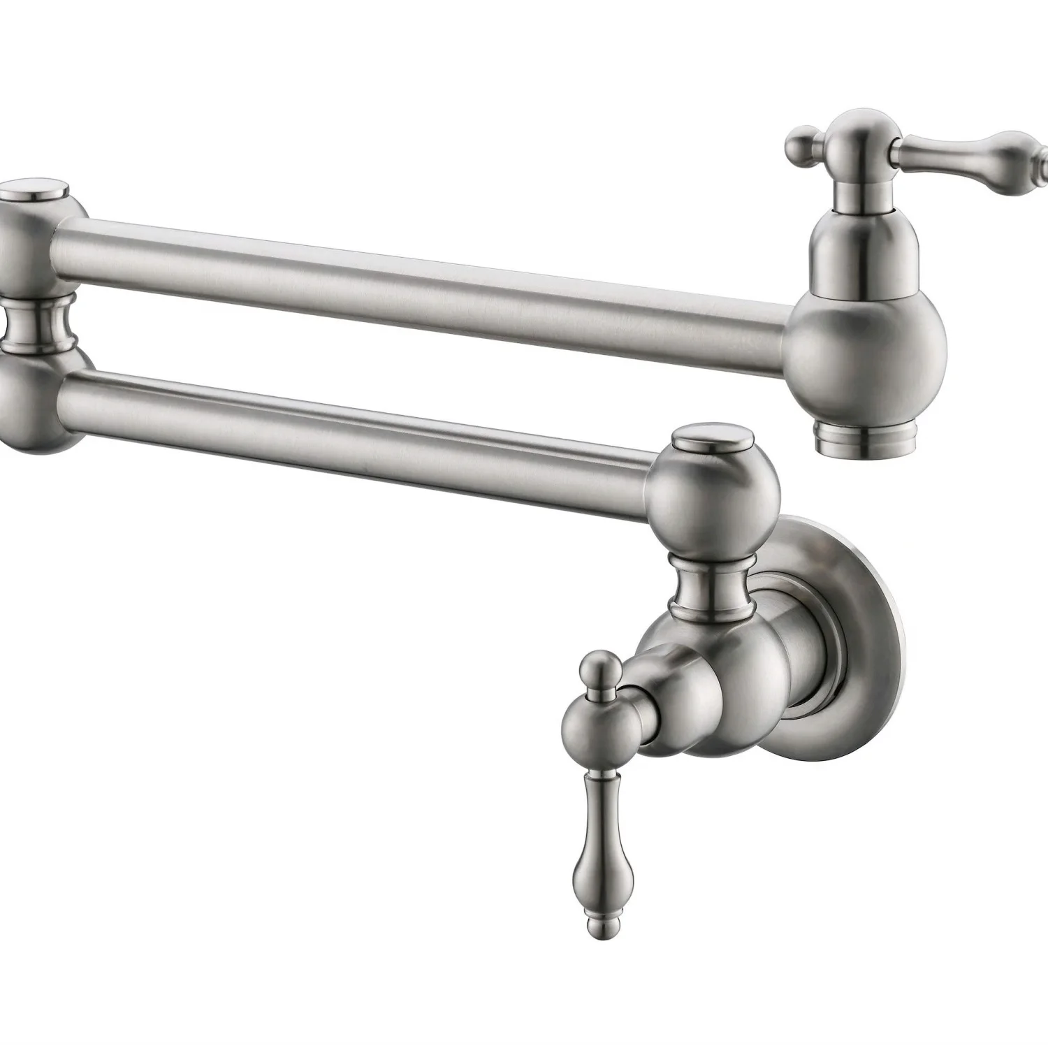 Pot Filler Faucet Wall Mount,with Double Joint Swing Arms Brushed Nickel