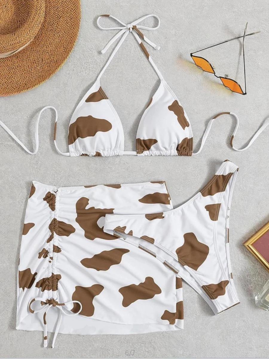 女性用3ピースホルターネックビキニ,ドローストリング付きセクシー水着,パッド入りビーチウェア,トライアングルビキニ,2023