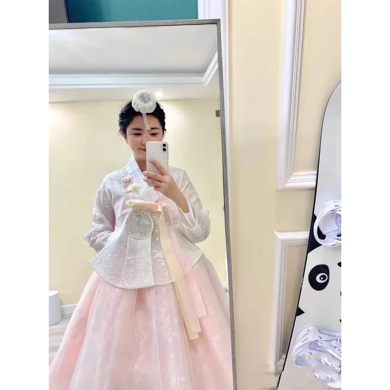 Hanbok Yanji costume coreano principessa aristocratica foto in stile antico nuovo palazzo antico versione coreana del costume