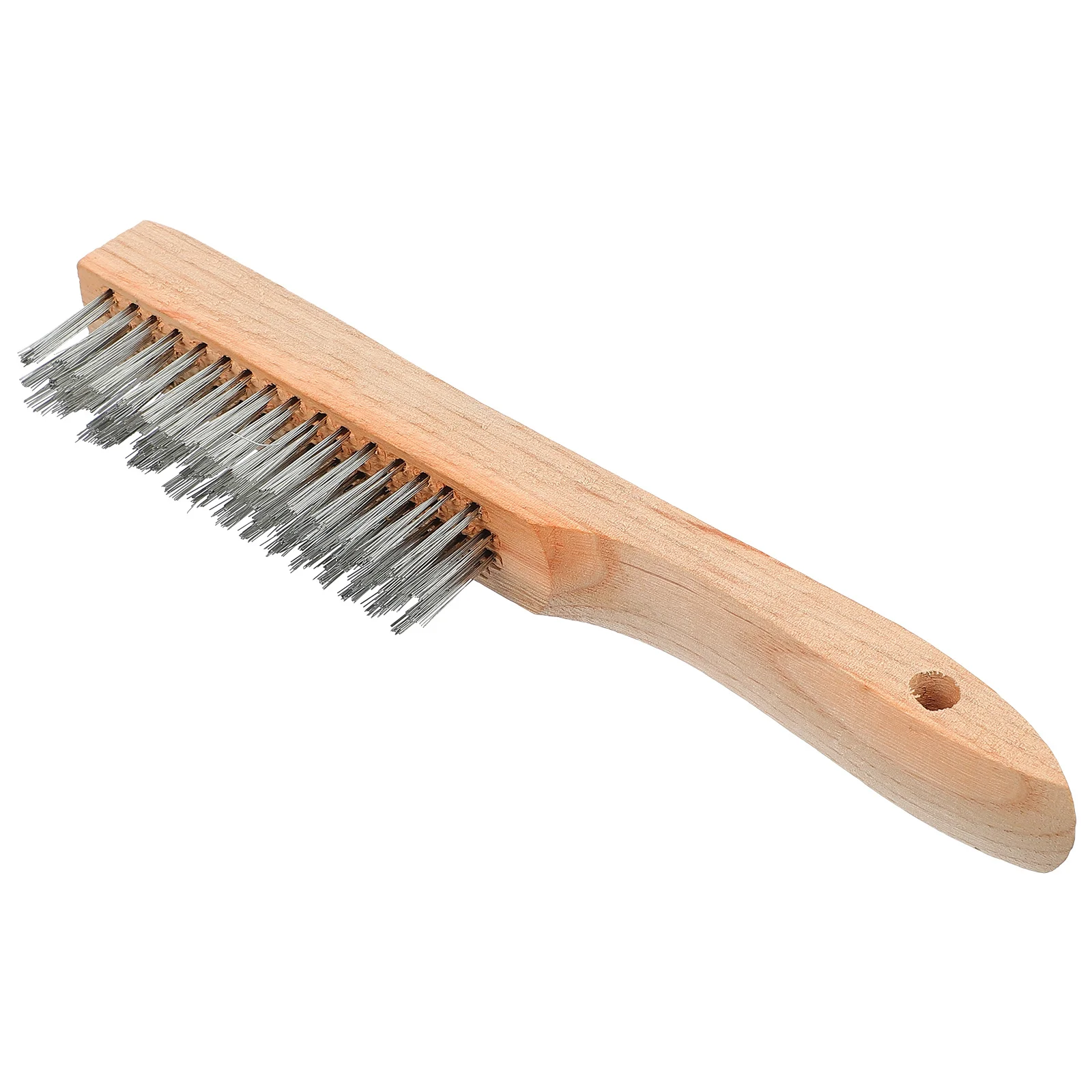 

1Pcs Steel Wire Brush Rust Removal Tool with Wood Handle for Cleaning Welding Slag Paint Stains Heavy Duty Wire Bristle Scrub