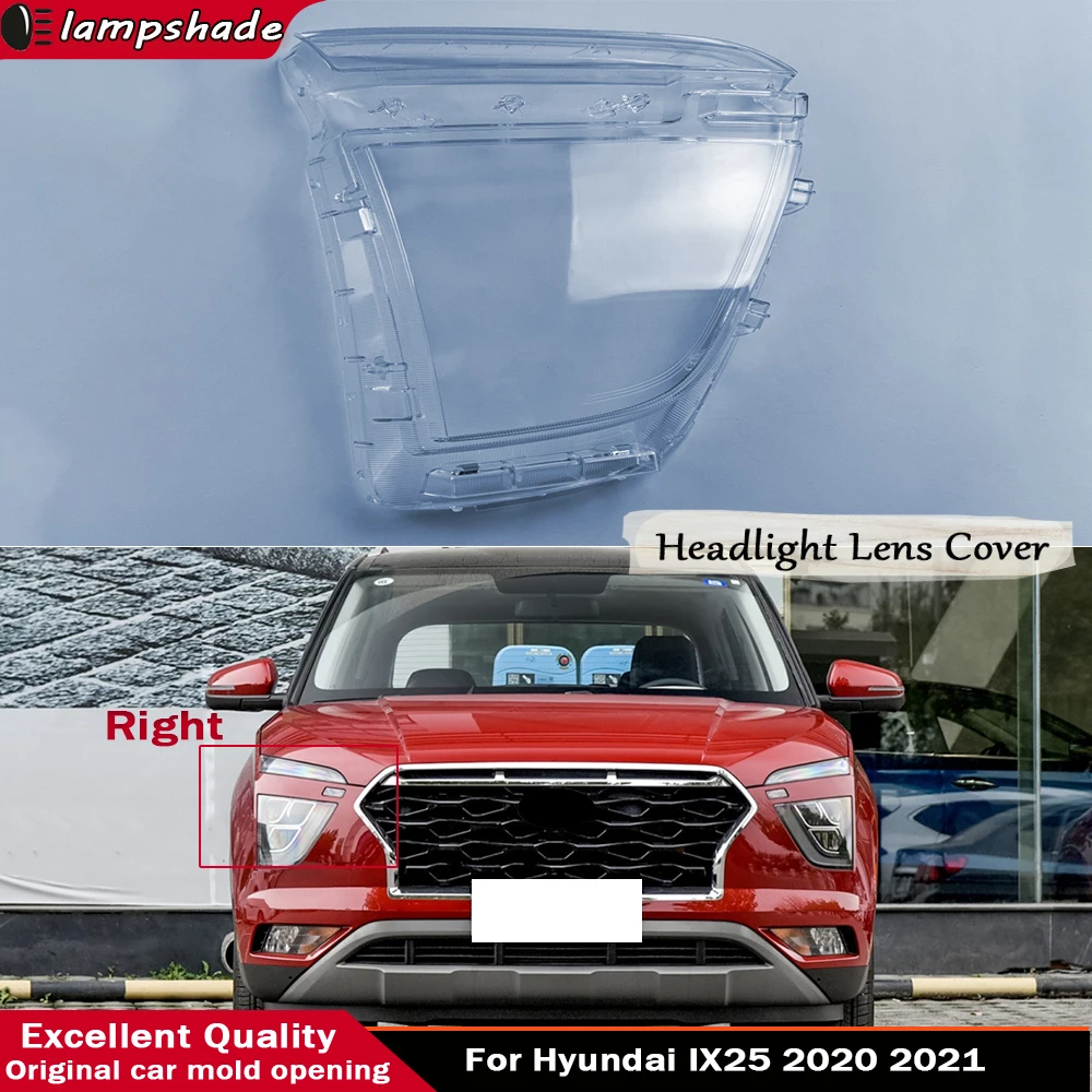 

All New Head Lamp Case For Hyundai IX25 2020 2021 Car Front Headlight Cover Auto Light Lens Glass Bright Lampshade Shell Caps