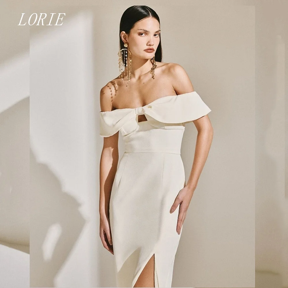 

LORIE Luxury Bow Mermaid Wedding Dress Noval Off The Shoulde Bridal Dresses Side Silt Wedding Gown Customized 2026
