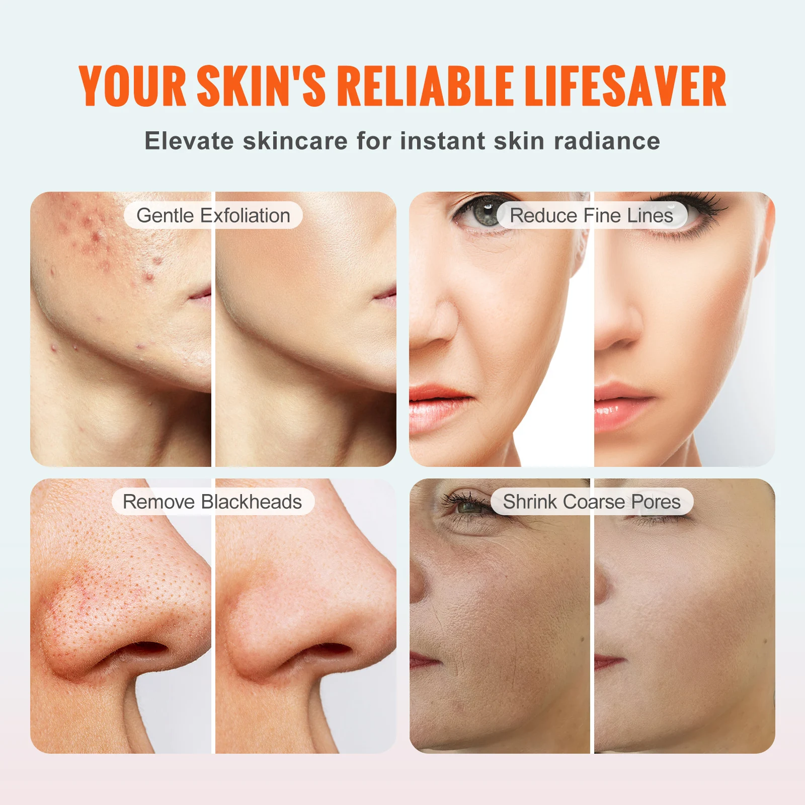 VEVOR-آلة احترافية للجلد الماسي ، 3 في 1 معدات العناية بالبشرة للوجه لصالون المنزل والسبا