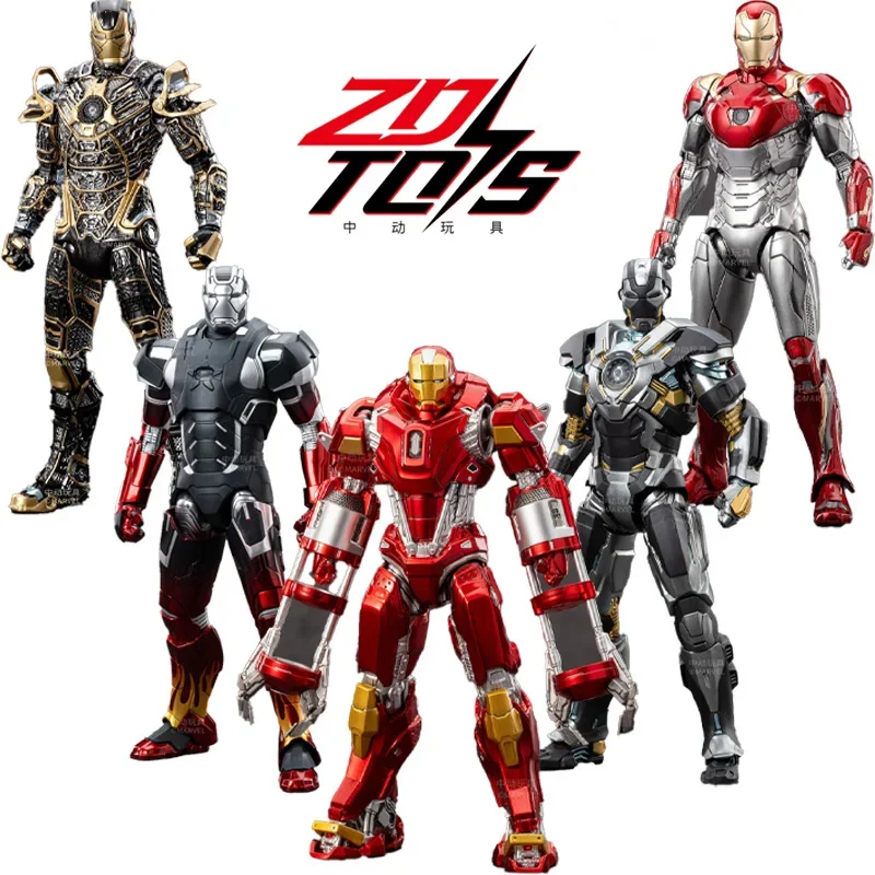 [In-Stock]Zdtoys Marvel Iron Man 1/10 Mk24 Mk22 Mk 35 Mk41 Mk47 Action Figures Model Toys Anime Gift