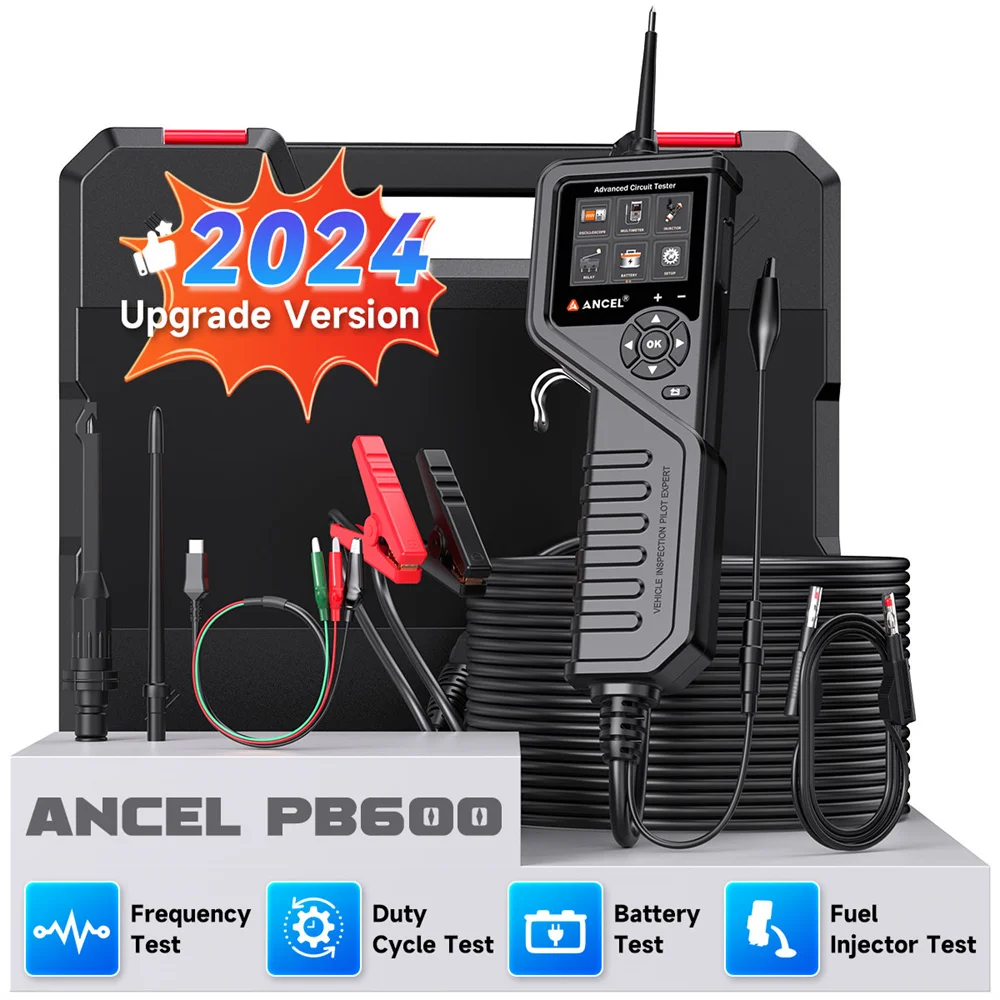 ANCEL PB600 12 В/24 В комплект автомобильного зонда для проверки впрыска топлива, тест на перепуск электрического аккумулятора, диагностические инструменты для проверки