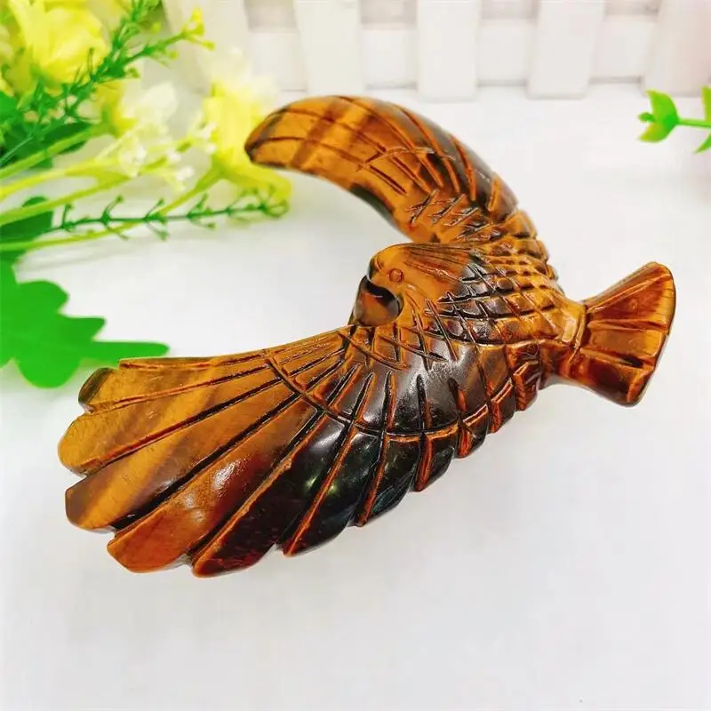 Imagem -03 - Tiger Eye Stone Balance Hawk Eagle Crystal Carving Artesanato Cura Energia Pedra Escritório Aprendizagem Toy Kid Toy Presente Pcs Natural