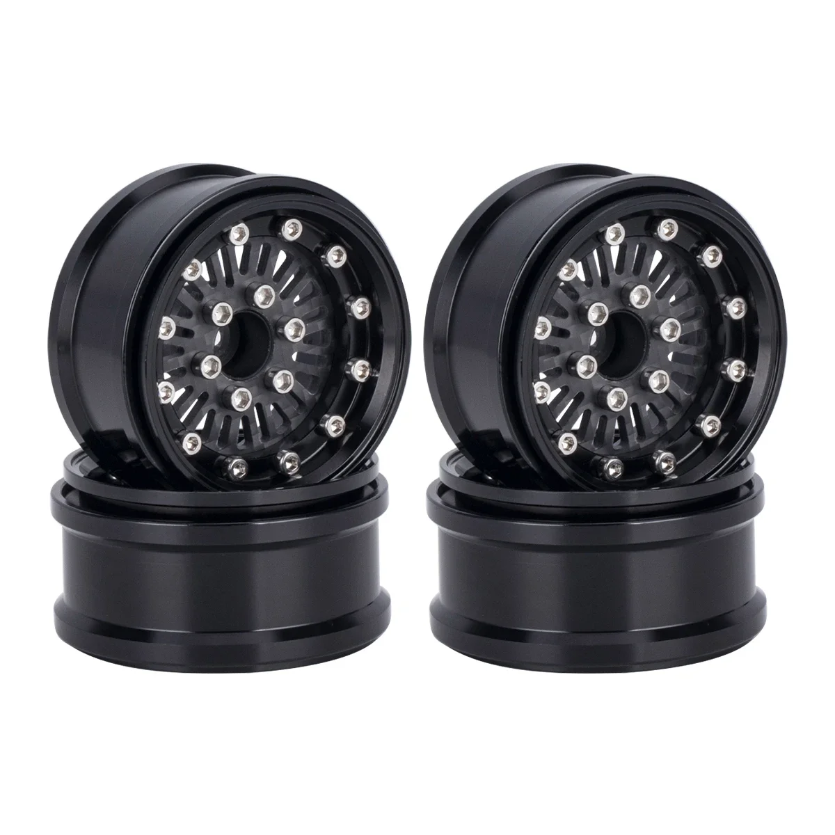 6061 Aluminum Alloy 1.9 Inch Beadlock Wheels Adjustable Offset Rim Hub for 1/10 RC Crawler Car Axial SCX10 D90 TRX4 TRX6