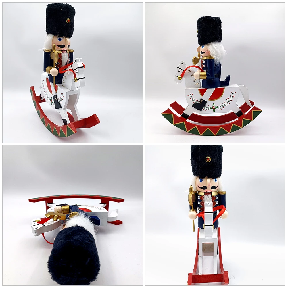Christmas Nutcracker Wooden Decoration Handpainted Holiday Ornament For Home Office Tabletop Mantel Decor Xmas Centerpiece