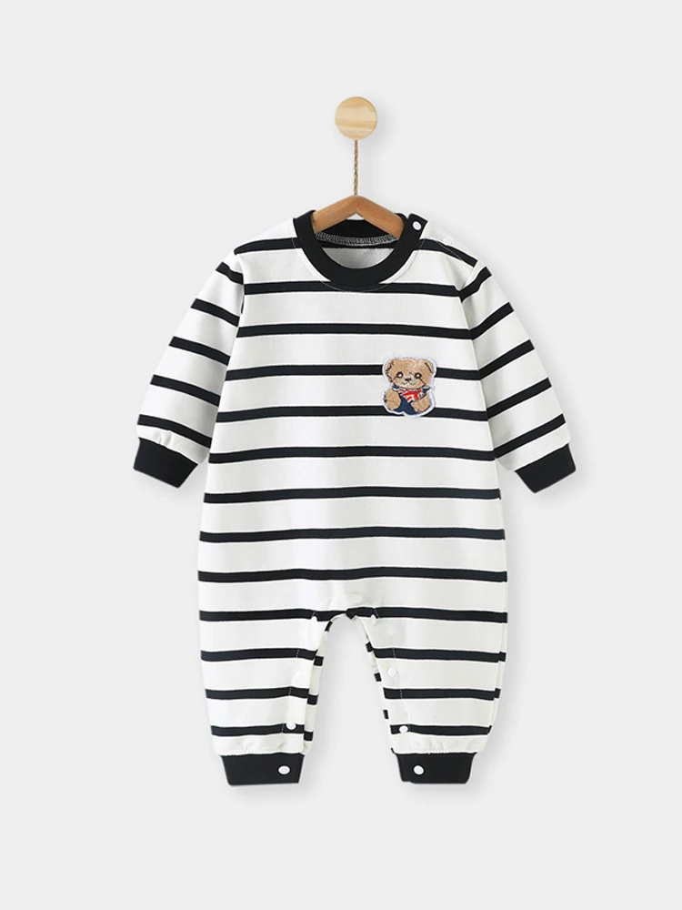 

Детский костюм для малышей: весна-осень-зима, длинный рукав, базовый слой для прогулок, полосатый дизайн, низкая талия, длинные брюки, хлопковая ткань