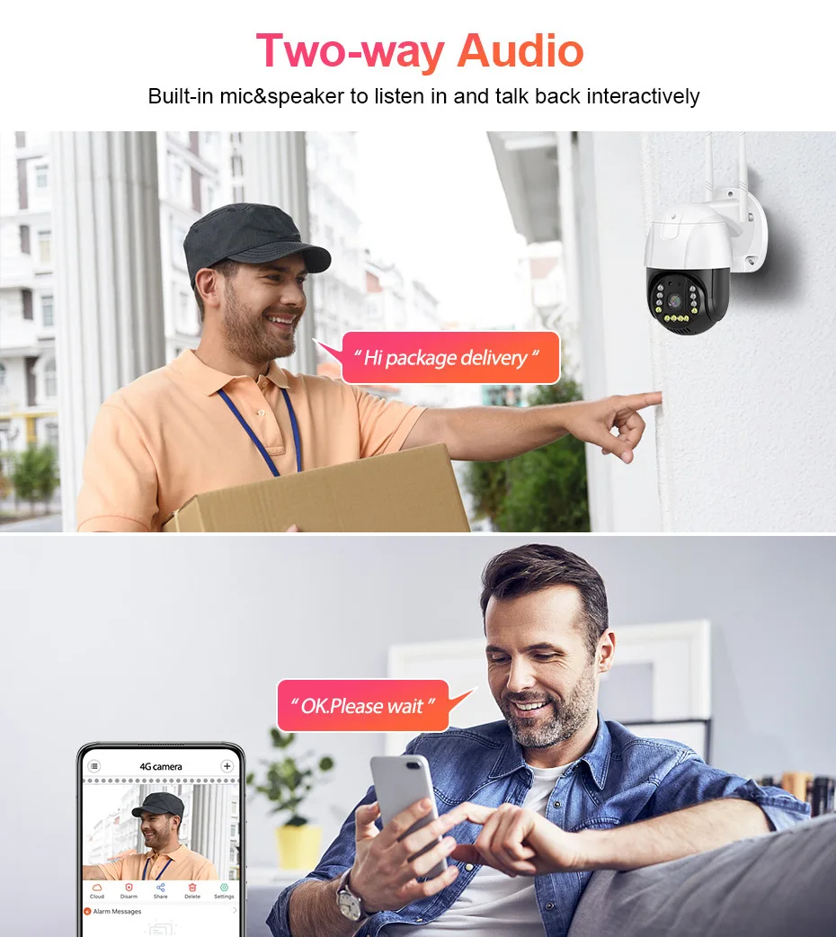 4G home camera wireless remote waterproof outdoor monitor 360 degree rotating humanoid tracking