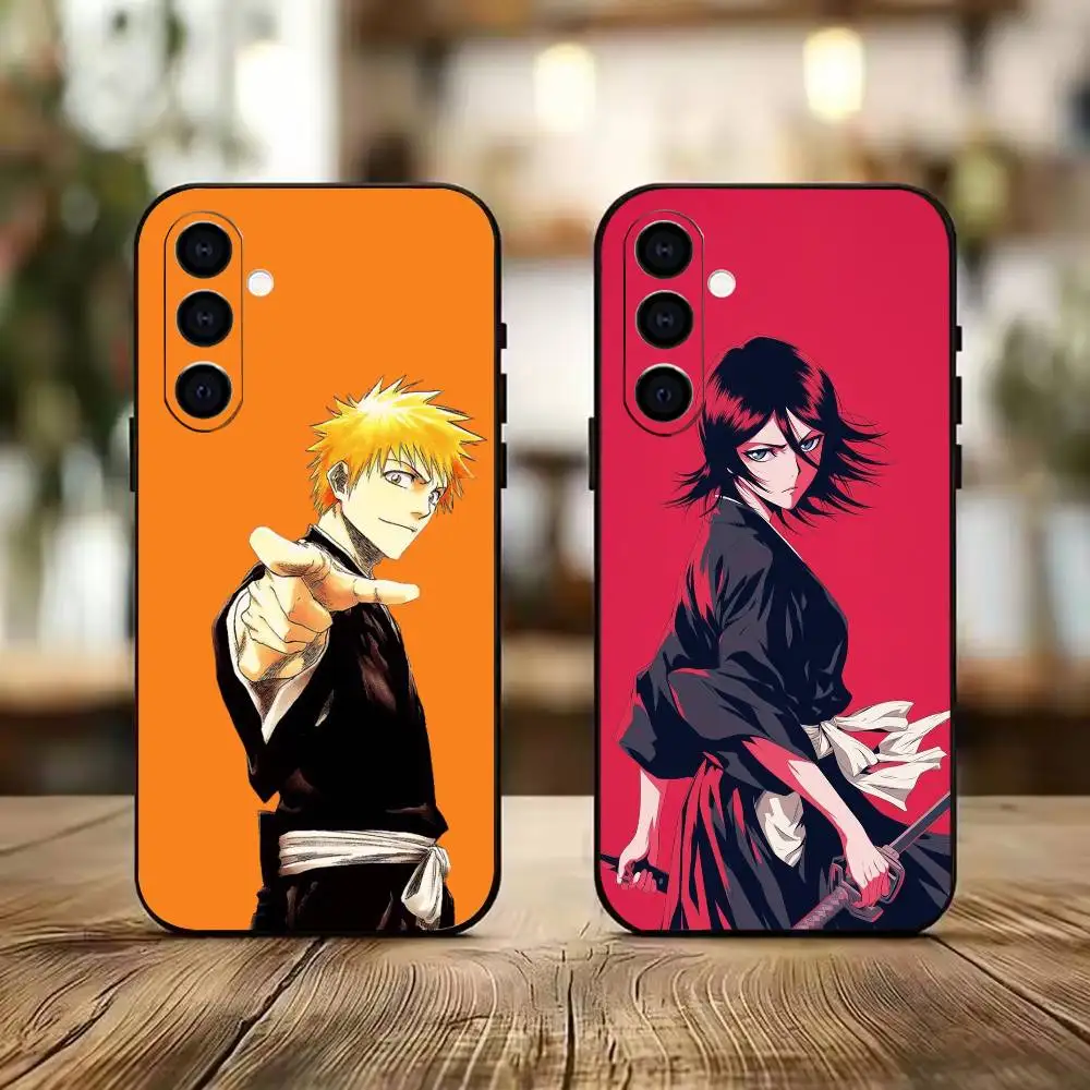 Funda de silicona suave para teléfono con diseño de anime de acción, B-BLEACH, para Samsung A73 20, 21, 22, 31, 32, 52, 53, 72.