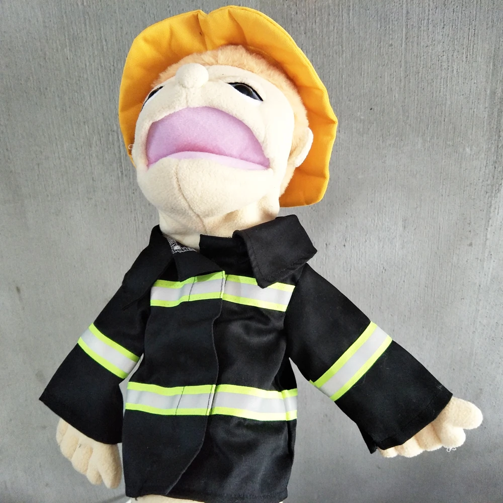 高品質漫画プロのハンドパペットぬいぐるみ消防士口移動子供の誕生日ギフト
