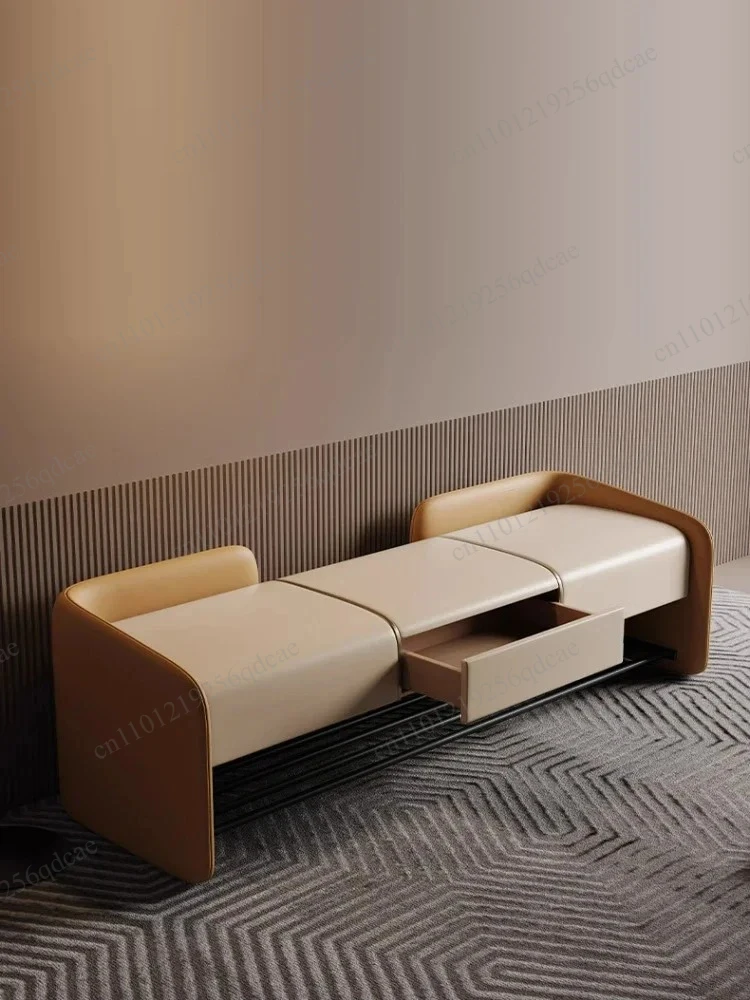 High-end villa home shoe change stool home door shoe cabinet can sit sofa stool storage stool long storage shoe rack