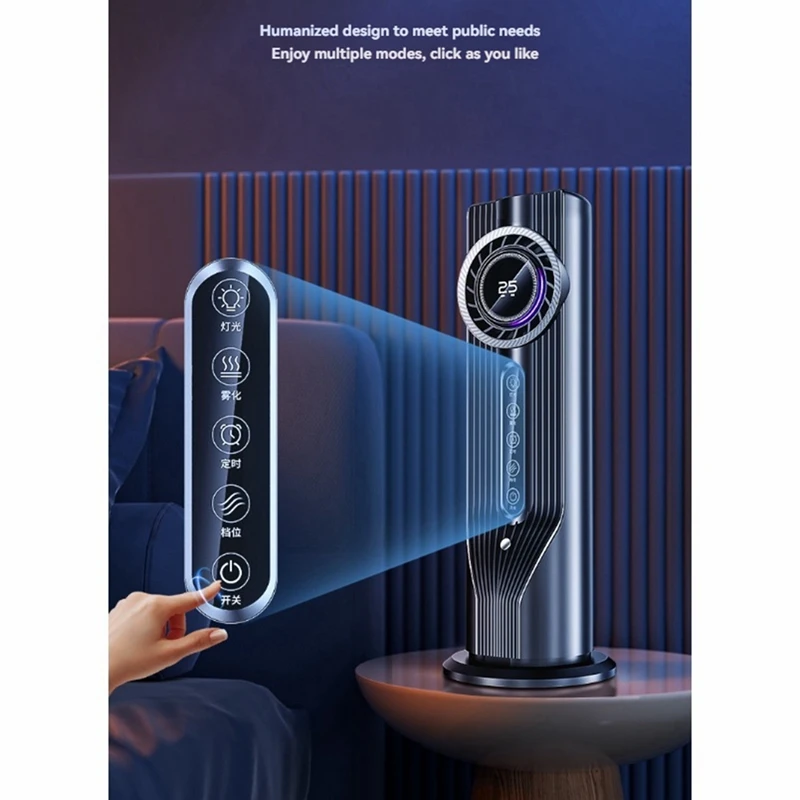 Ventilatore a torre per camera da letto Ventola di raffreddamento ad acqua USB silenziosa Umidificazione a nebbia d'acqua portatile Ventola di raffreddamento ad acqua Dispositivo di raffreddamento dell'aria da tavolo Bianco
