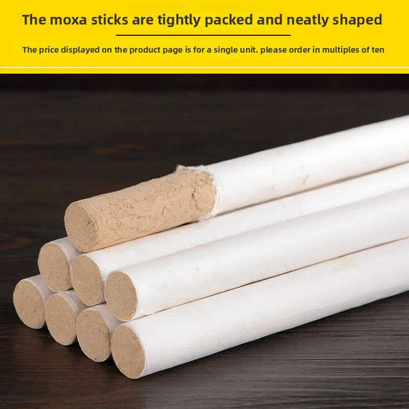 10-Pack 10-Year Moxa Sticks - Golden Aged Moxa Wool, Bulk Supply for Professionals