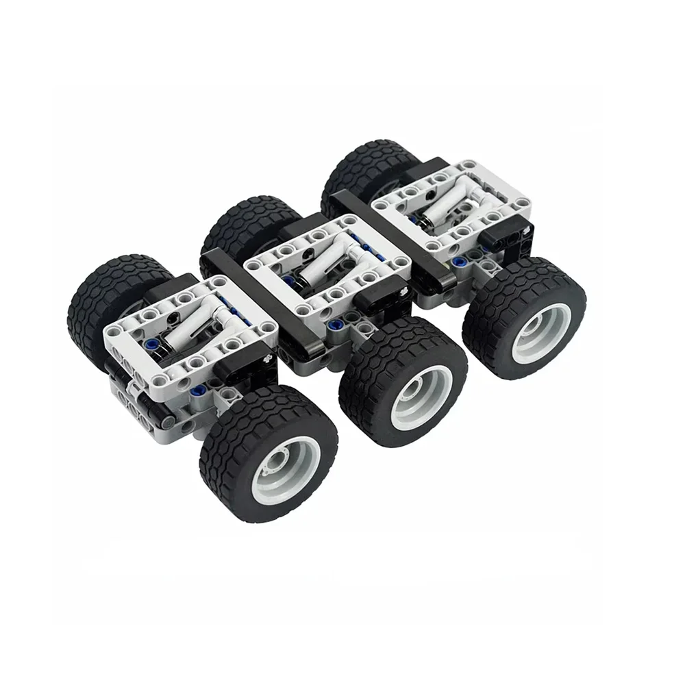 

119pcs Triple Axle Car Chassis MOC High-Tech Building Block Set Parts DIY 6 Wheel 3 Axled Trailer Model Bricks Assembled Toys