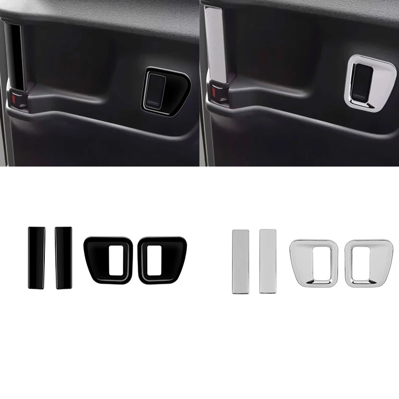 

For Honda N-BOX 2024 2025 ABS Carbon Fiber Middel Center Inner Door Handle Bowl Cover Trims Stickers Interior ca Accessories
