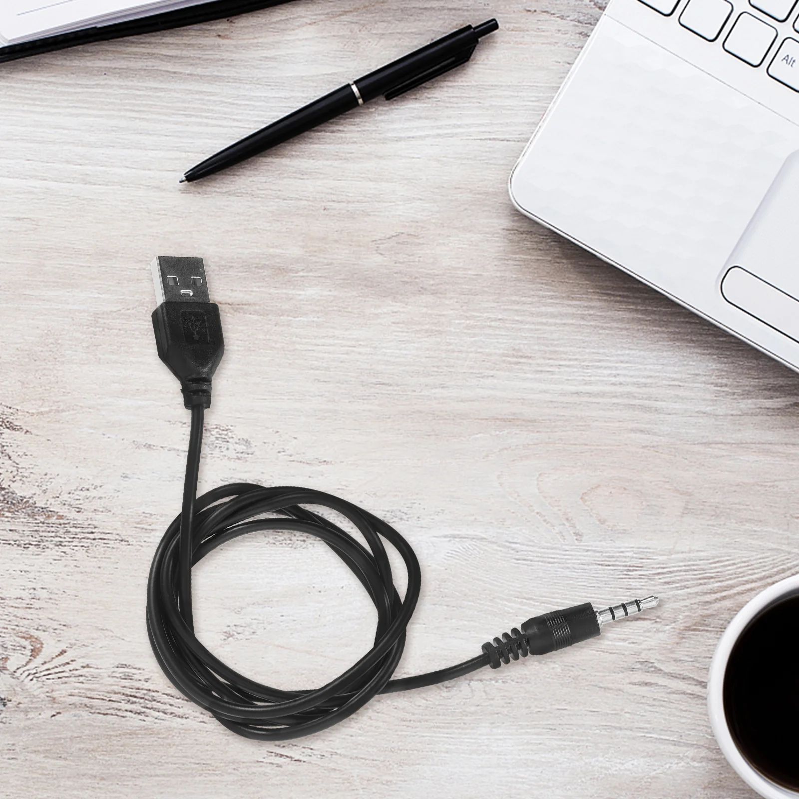 2 قطعة محول الصوت USB إلى 3.5 مللي متر كابل شحن مقبس سلك الطاقة لمكبرات الصوت سلك منفذ سماعة الرأس