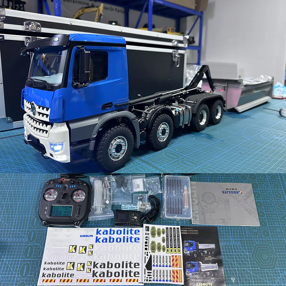 

RC 1/14 Hydraulic Dump Truck Model K3366 8×8 All Wheel Drive with Sound and Light Group KABOLITE RTR Model HuiNa Model Presale