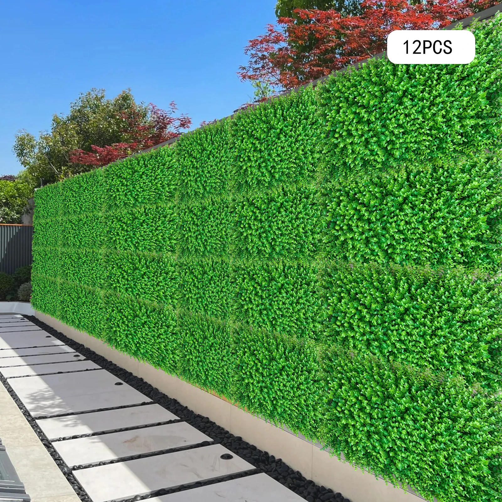 

Искусственные зеленые стеновые панели 40x60 см (2 шт.), полиэтиленовый вертикальный садовый декор для внутреннего/наружного использования, материал для пейзажа своими руками