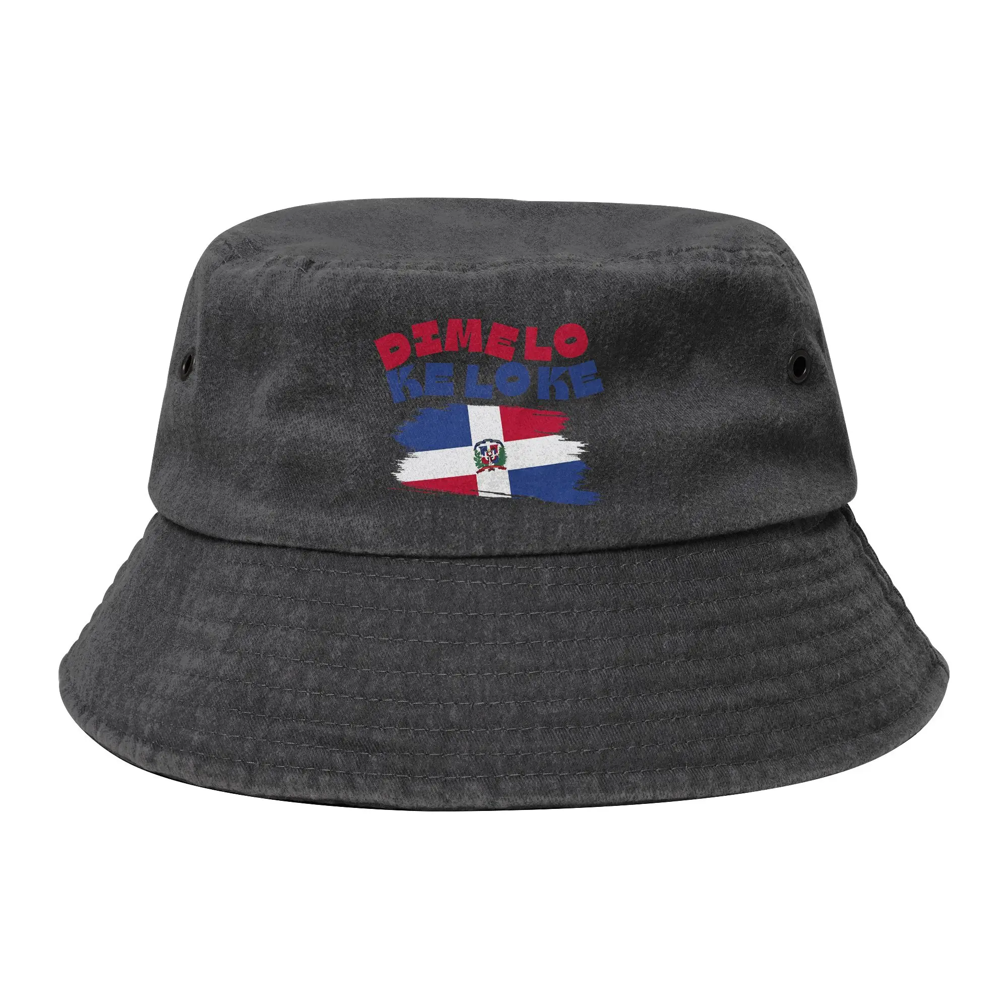 Vocation Dominican Republic Flag Merch Bucket Hat Teen Distressed Washed Hot Sun Hat Bob Hat Fishing Fisherman Caps Outdoor