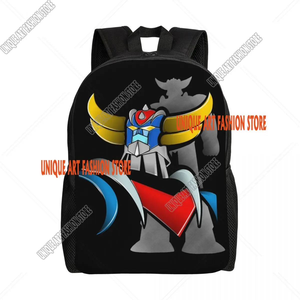 3D Print Goldorak Grendizer Vintage Robot Backpacks for Anime Mechanical Warrior School Bags Bookbag Fits 15 Inch Laptop