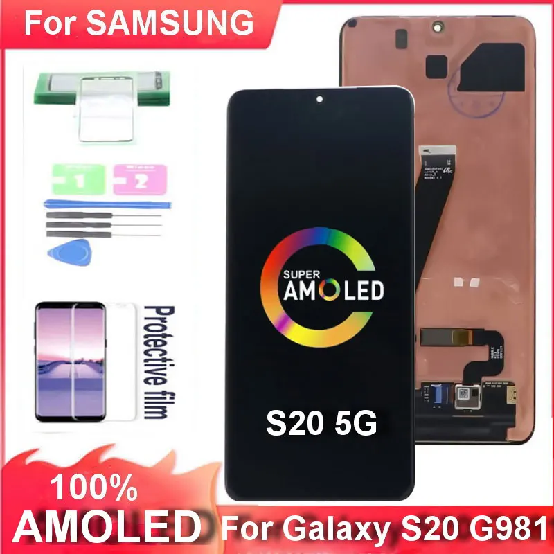 ЖК-дисплей AMOLED для Samsung Galaxy S20, 5G, G980, G981, G981F, G981B SM-G981DS для s20 G981W дисплей с сенсорным экраном дигитайзер в сборе