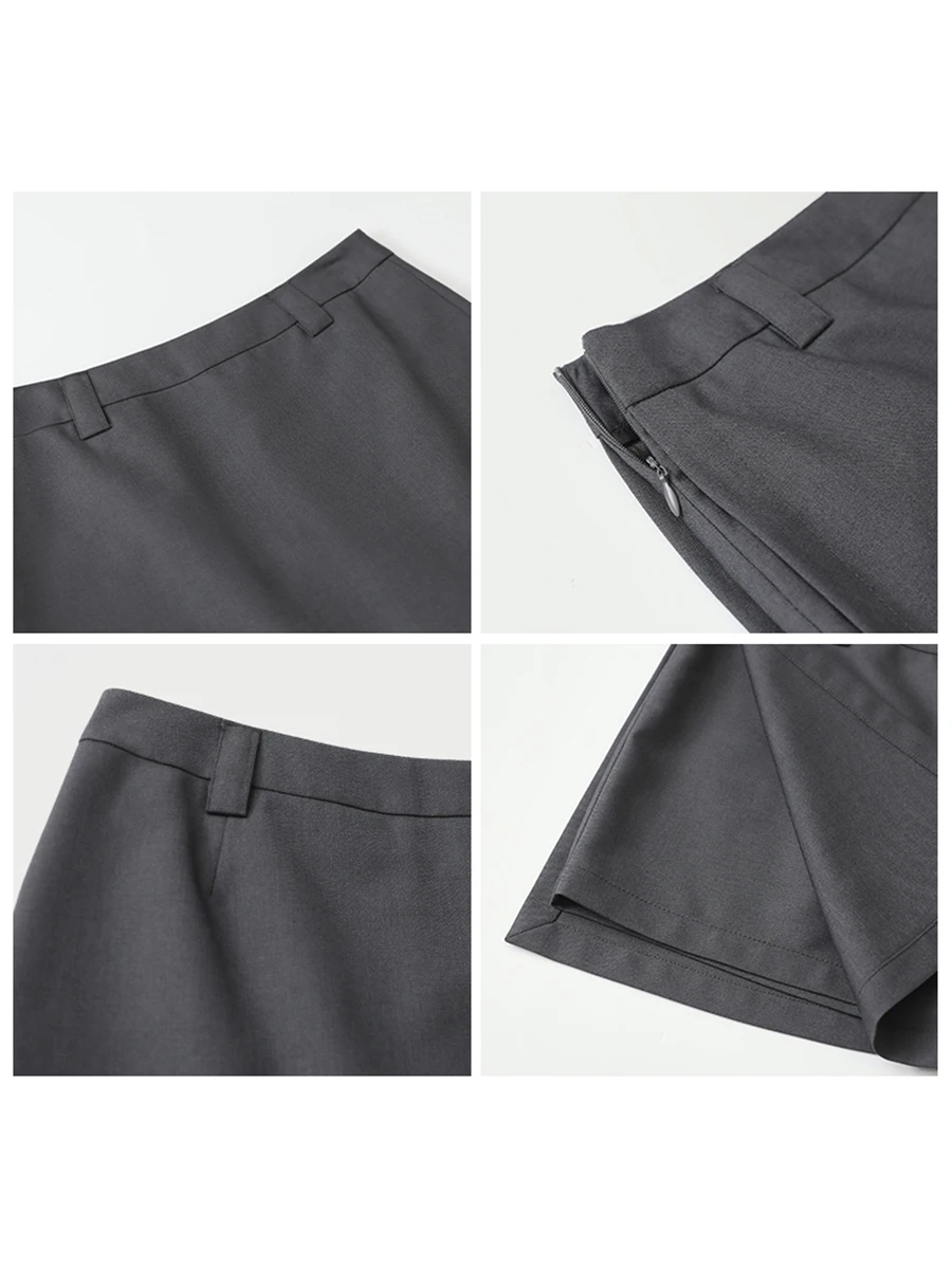 CHIC VEN New Women Skirt Shorts Solid New High Waisted Split A-line Half Length Shorts Mini Skirt Side Fork Design Summer 2025
