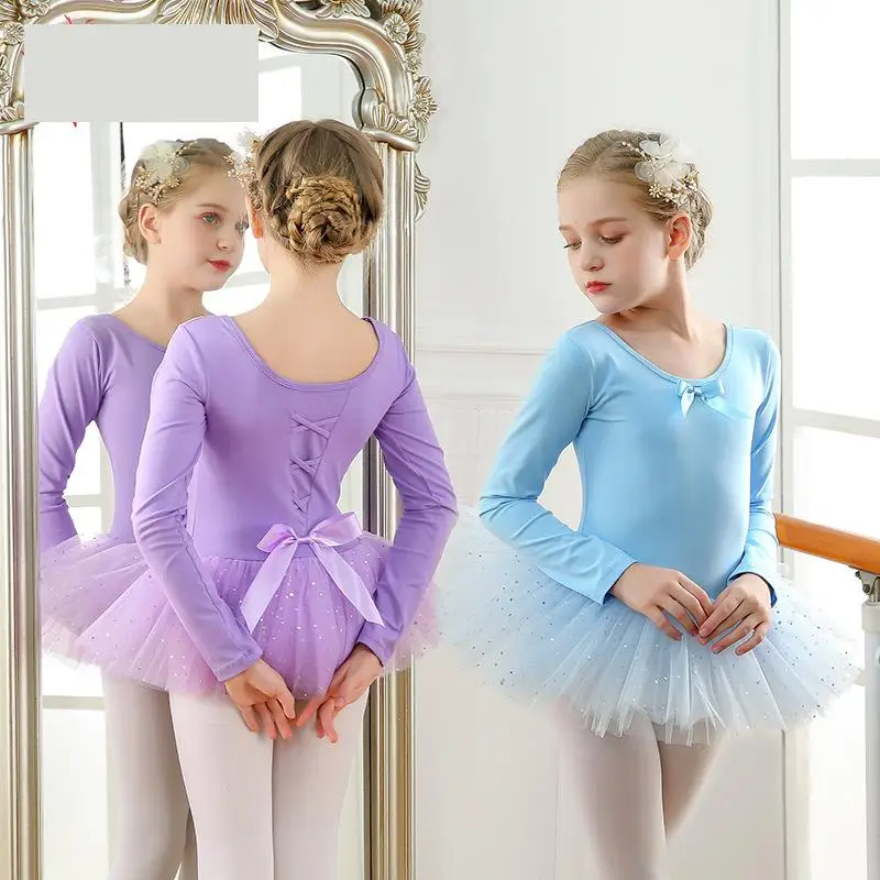 Sequined Kids Ballet Bowknot Tutu Dance Dress Ballerina Dancing Costumes for Girls Swan Lake Ballet Dance Dress Costumes Dance