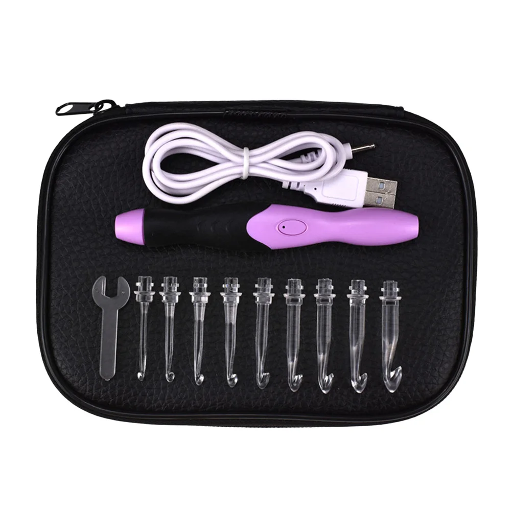 

45Pcs Crochet Hooks Set LED Lighted Knitting Needles with Transparent Refills for Clear Visibility in Low Light DIY Yarn