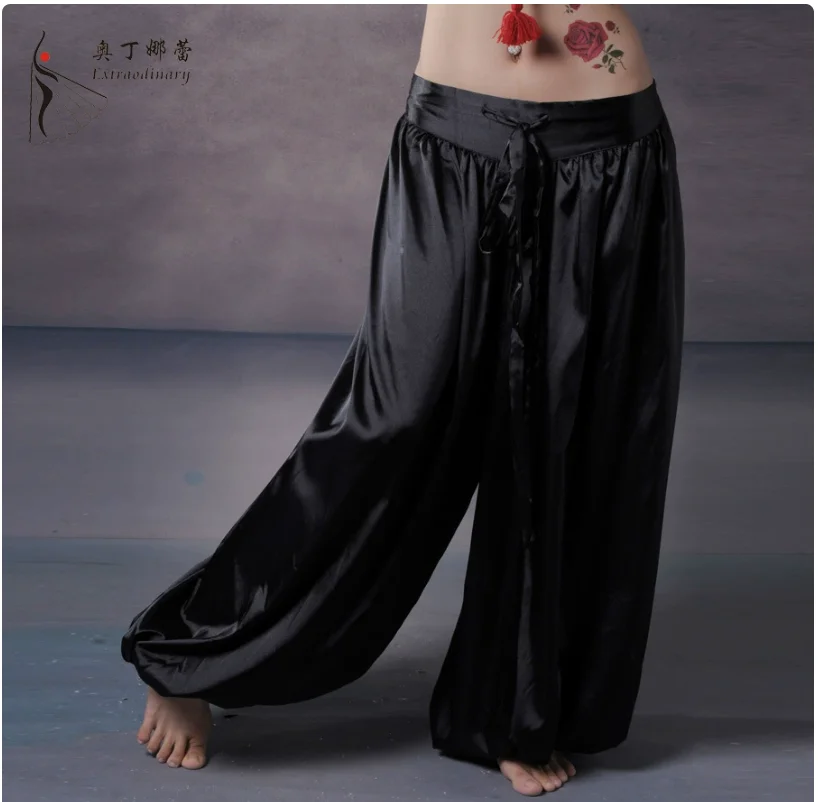 1pcs/lot  woman Sexy Satin Belly Dance Costume Tribal Pants Egyptian Harem Pant candy color
