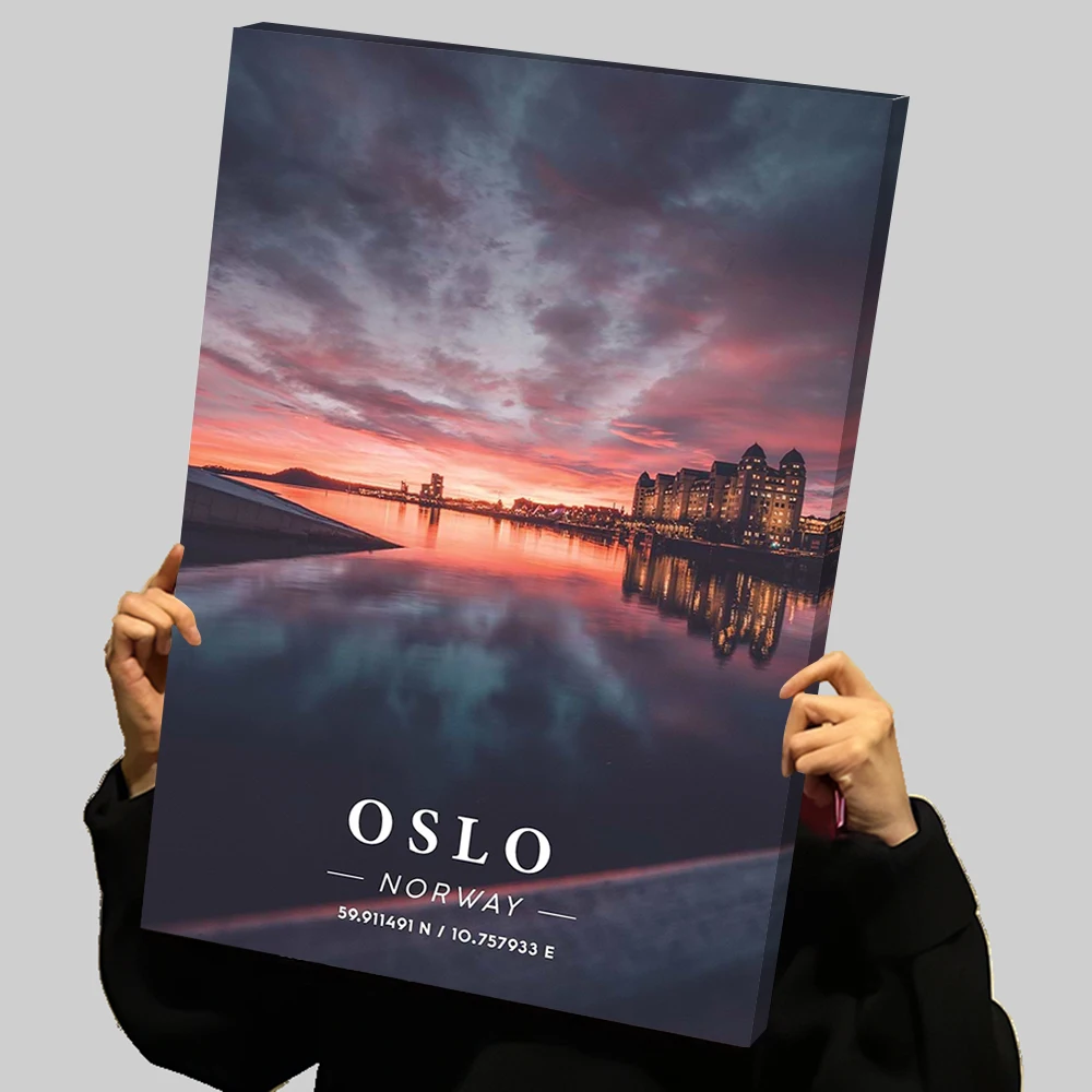 Осло, координатное искусство, туристические принты, постер на заказ, холст, картина, настенное искусство, современное украшение для дома, декор для гостиной, палочка Deko Arts