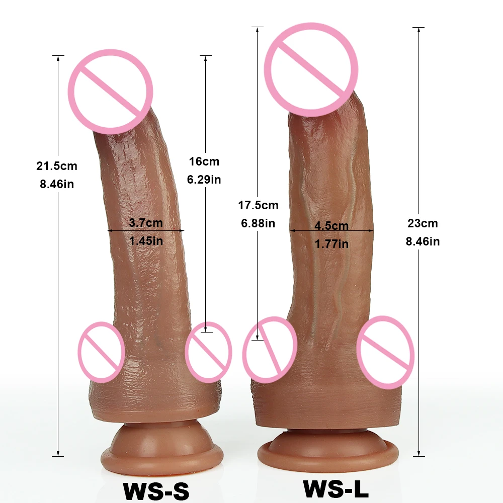 Real Skin Realistic Dildo Powerful Suction Cup Penis Sex Toy Flexible G-spot Dick with Curved Shaft and Ball Toys for Adults 18