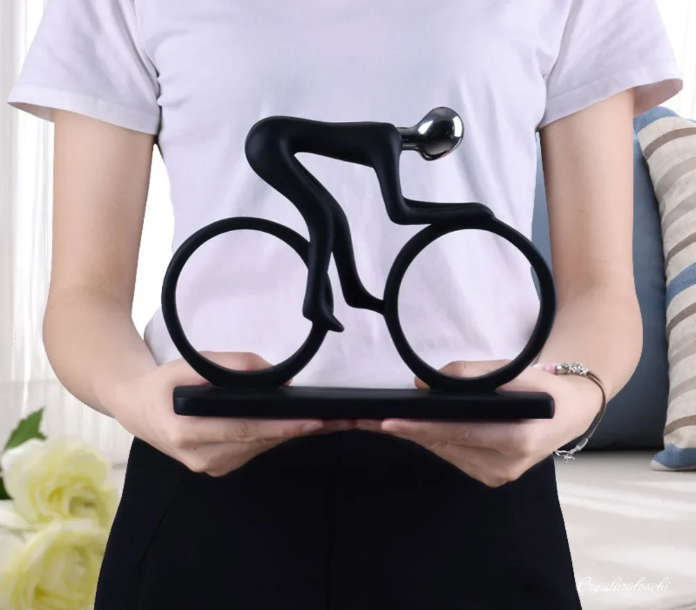 Abstract Resin Modern Cyclist Statue Of The Bicycle Pilot Of The Bicycle Pilot The Office Living Room Wedding Decoration Home