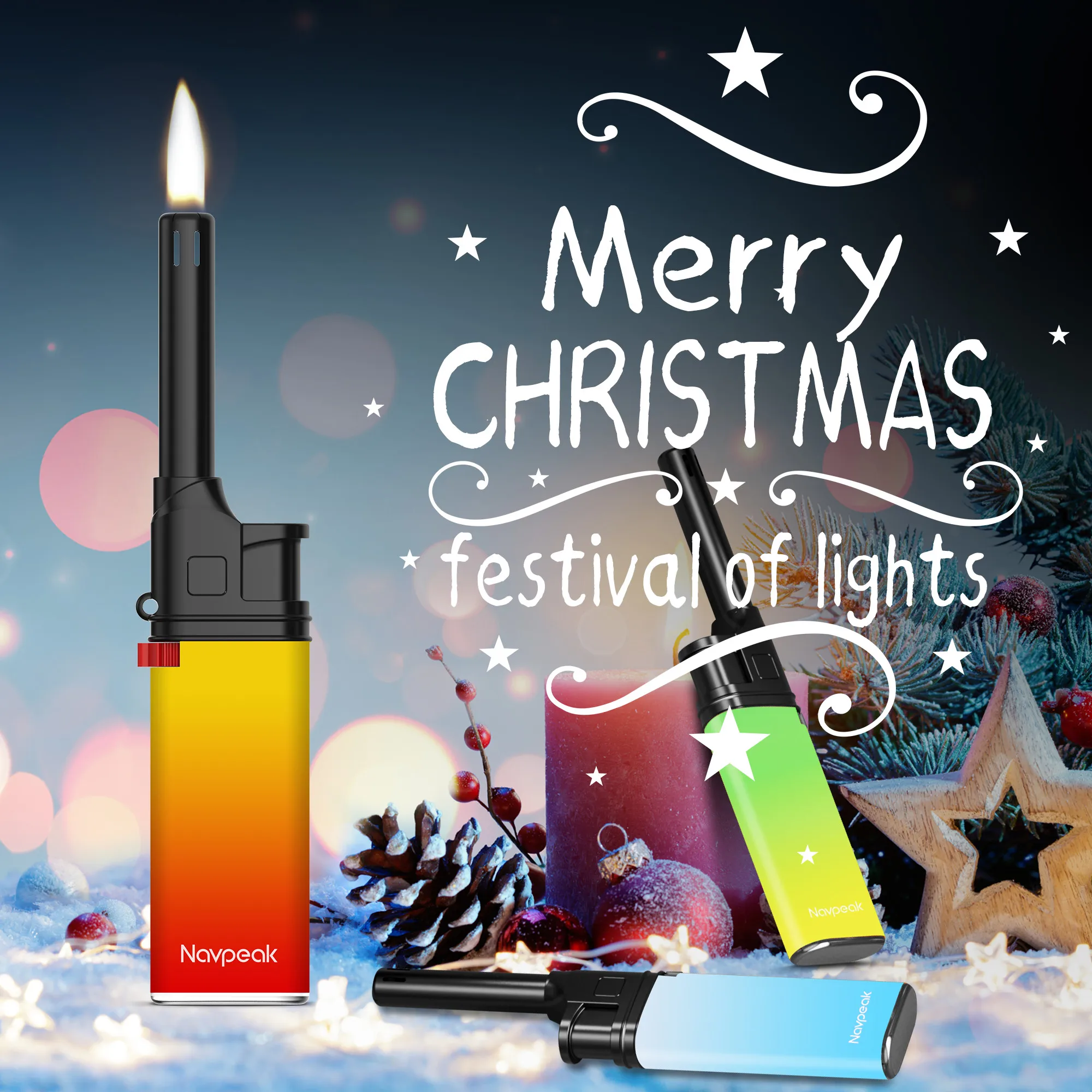 Mini Candle Lighter Multipurpose Lighter Utility Lighters with Extended Wand Handy Refillable for Kitchen Fireplace Pilot Light