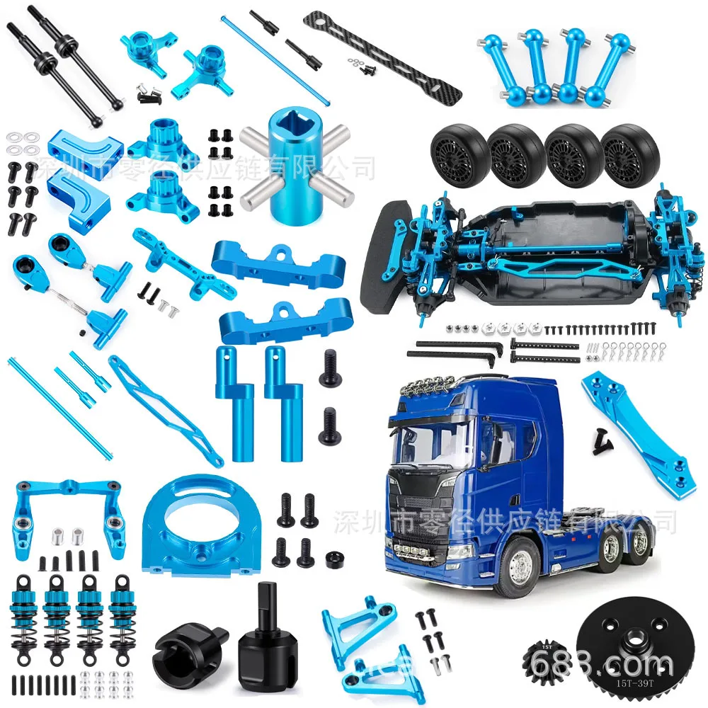 

1/10 Tamiya TT02 TT01 RC Truck Car Parts Shock Absorber Drive Shaft Bracket Chassis Tire Roof Light Assembly Kit