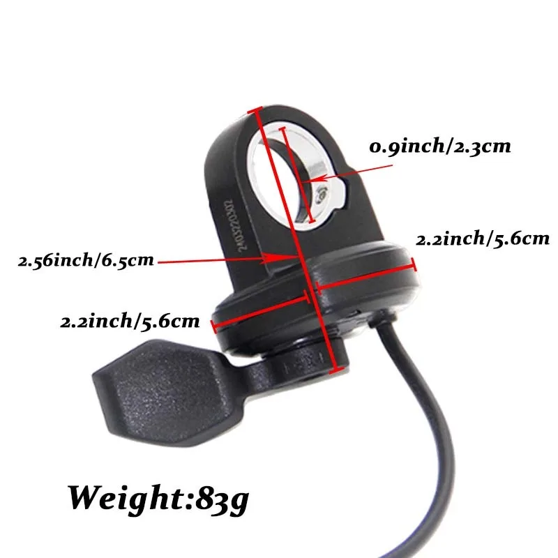 108X Right Thumb Throttle for E-Bike/Scooter, Quick Release Speed Accelerator, Waterproof 12-72V Grip, Sensitive Return