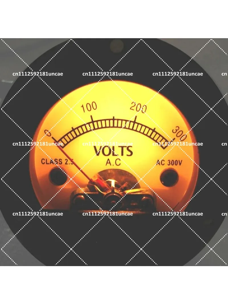 

Round Black Pointer Meter 220-300V AC Voltmeter Retro Design Yellow Backlight In Stock