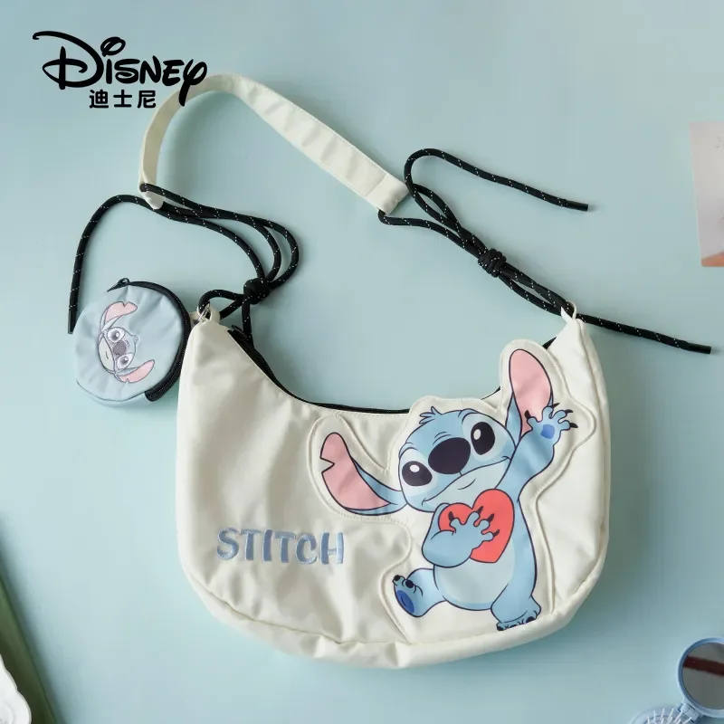 

Сумка через плечо Disney Lilo & Stitch, женская сумка с вышивкой в стиле аниме, сумка через плечо Kawaii Zero, кошелек, сумка для пельменей