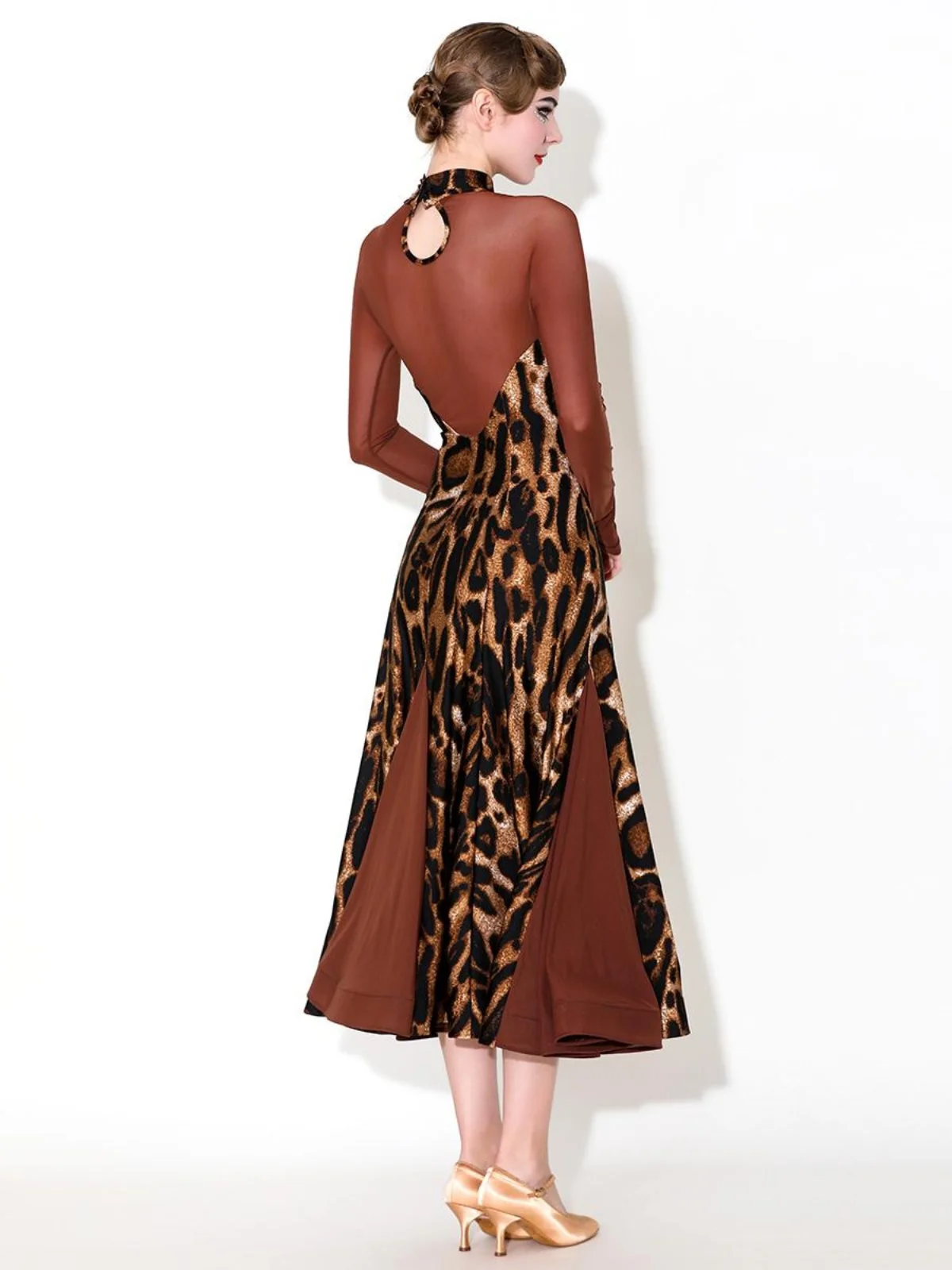 2025 여성용 뉴 와일드 레오파드 모던 댄스 드레스 내셔널 스탠다드 댄스 드레스 왈츠 드레스 1881