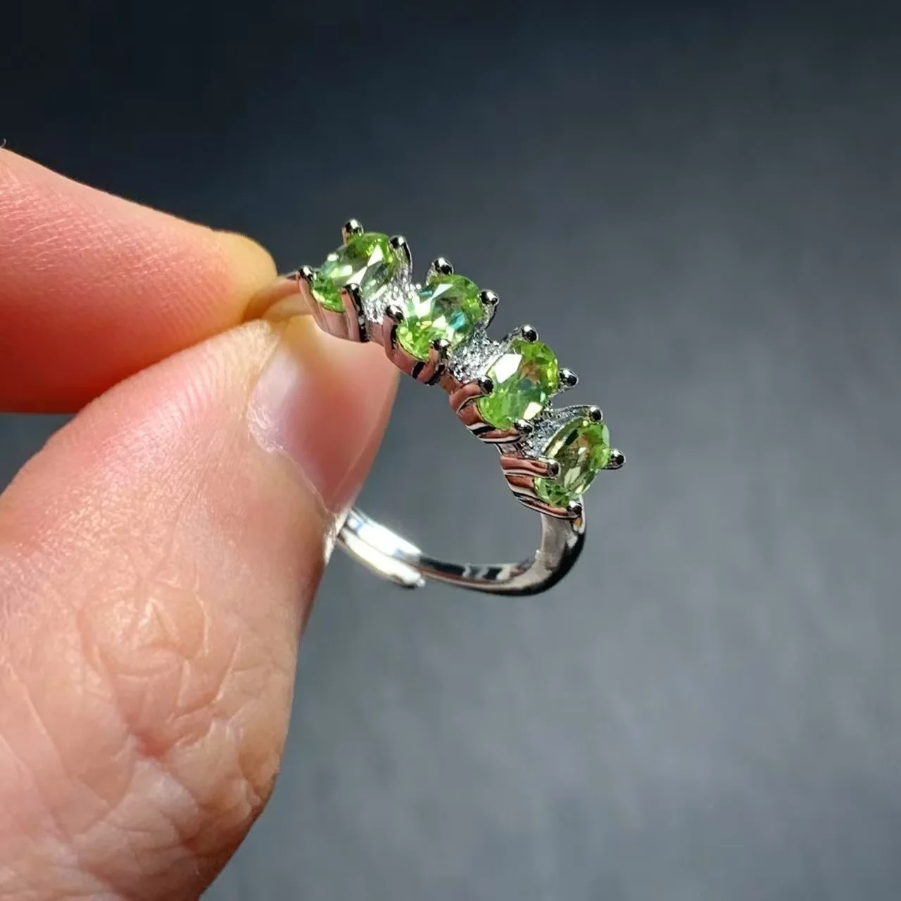 

HEYYA STONE Vintage Natural Peridot Ring For Women Stainless Steel Simple Fine Jewelry Stone Gemstone Classic Style