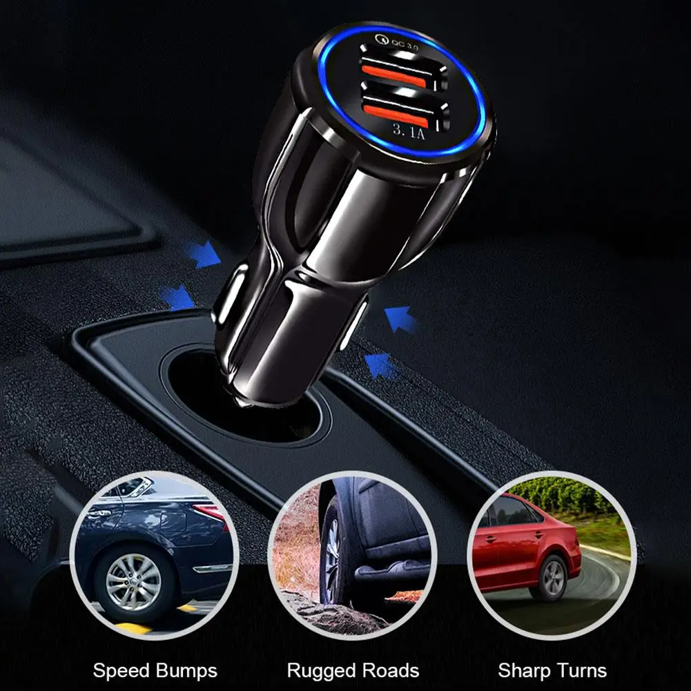 

Car Charger Dual Usb Car Charger Practical 3.0 Fast Fireproof Materials Charge Usb Charger A4s7