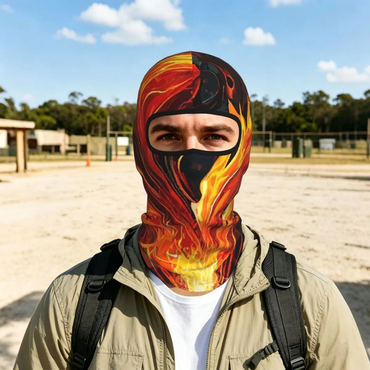 Symphony Abstract Fire Flame Art Thin Balaclava Full Face Mask Sun Protection Neck Gaiter For Motorcycle Cycling Fishing Outdoor