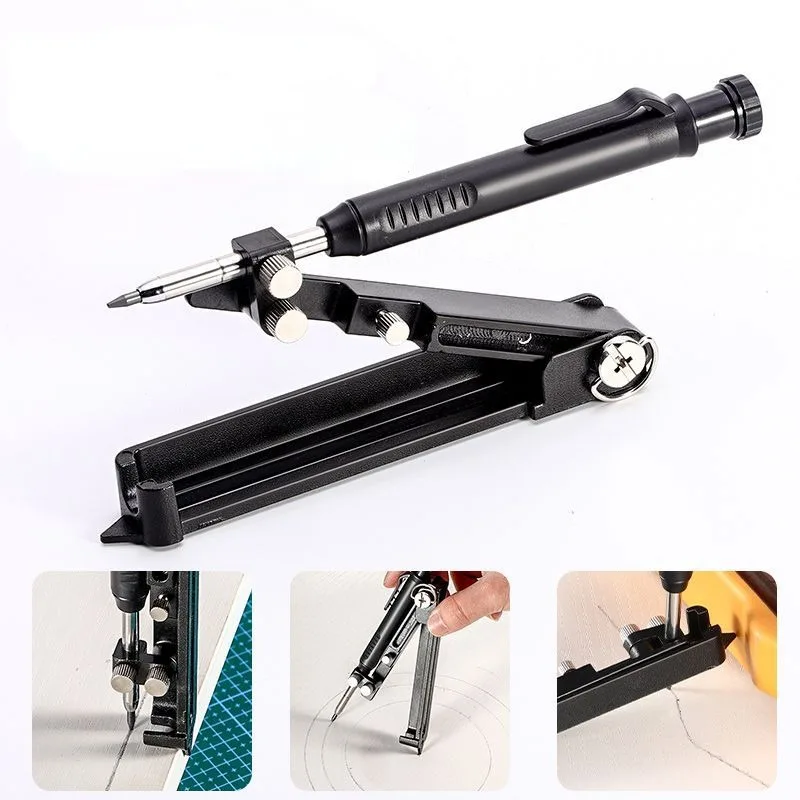 Scriber Multifunctional Compass Measurement Scribe Contour Profiling Graffiti Marking Sampling Pencil Woodworking Tools